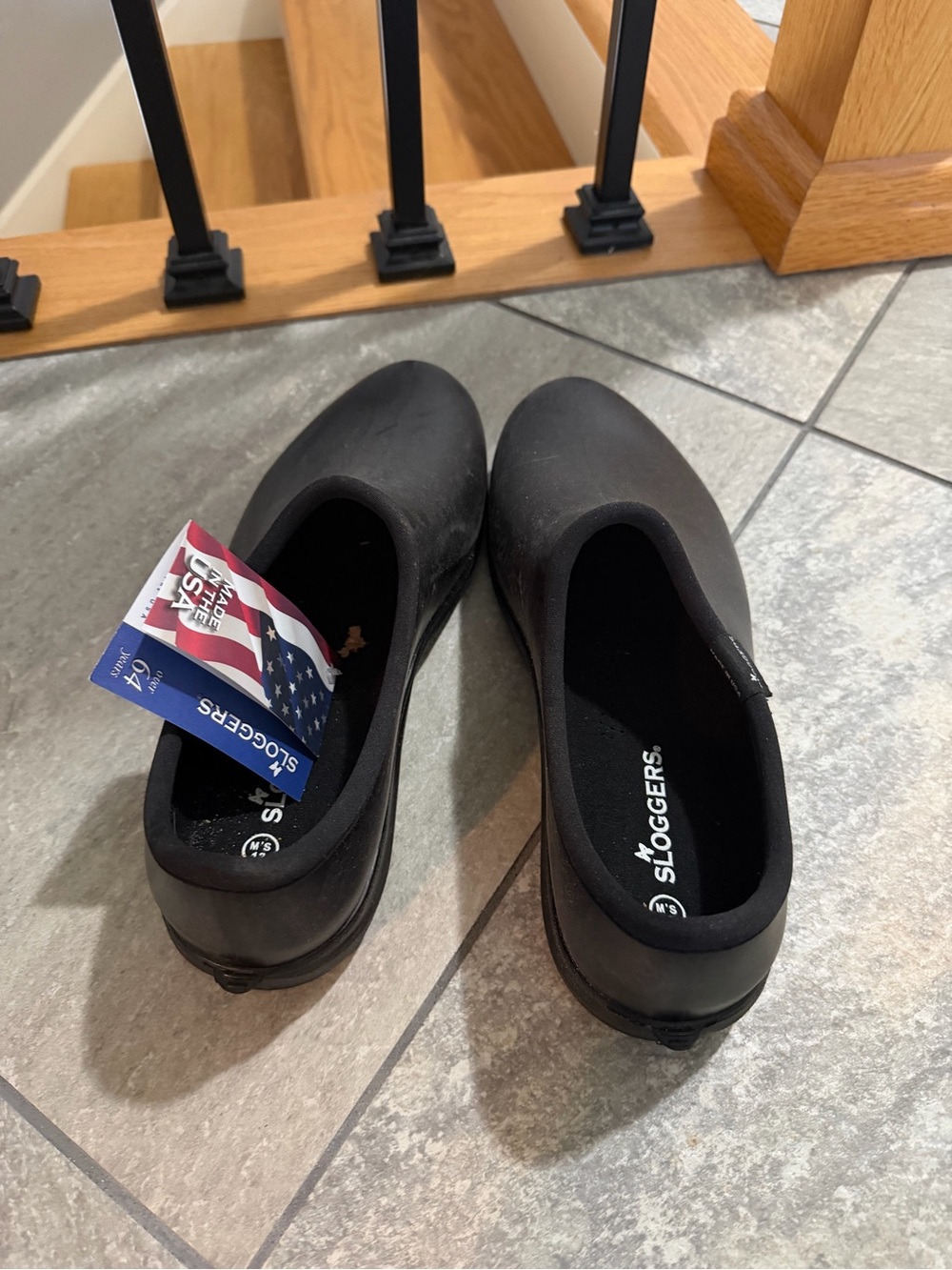 Men’s Sloggers Black Waterproof Slip-On Garden Shoe - Picture 3 of 4